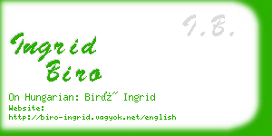 ingrid biro business card